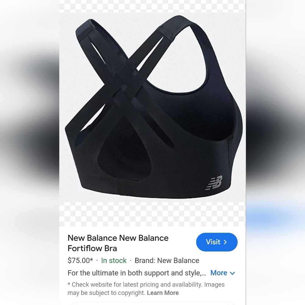 New Balance Black Fortiflow Bra